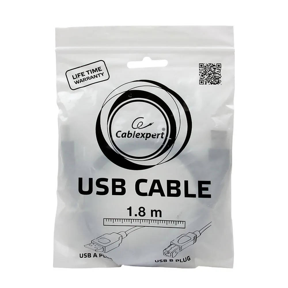 картинка Кабель USB 2.0 Pro Cablexpert CCP-USB2-AMBM-6G, AM/ BM, 1.8м, экран, серый от магазина КомпьютерЦентр