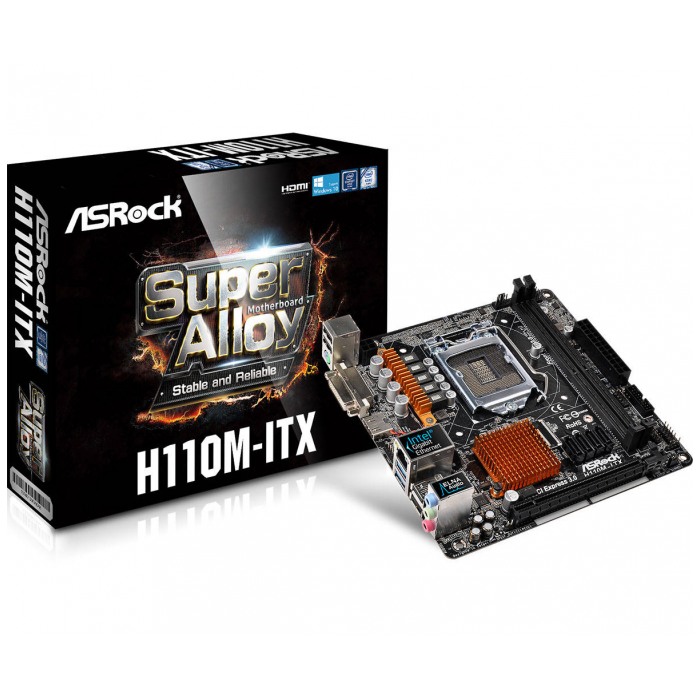 картинка Материнская плата ASRock H110M-ITX (H110M-ITX) от магазина КомпьютерЦентр