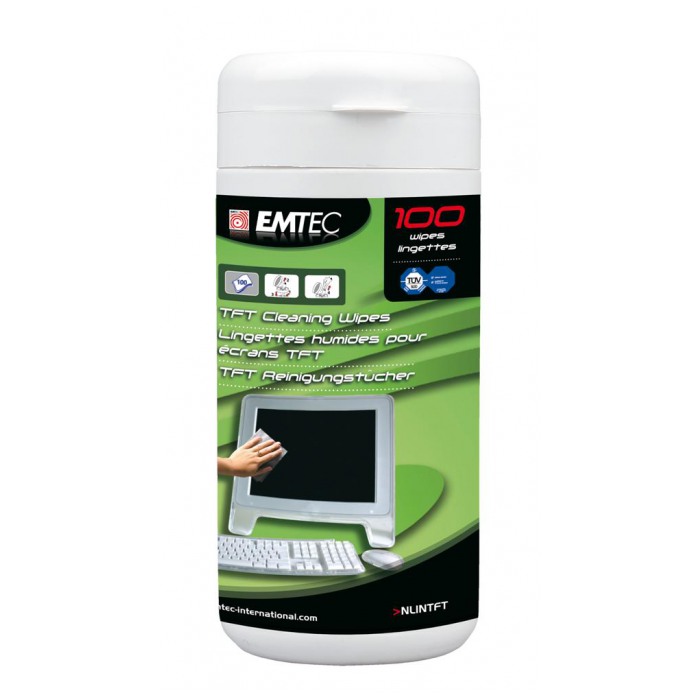 картинка Салфетки влажные Emtec TFT/ LCD Cleaning Wipes Туба 100шт от магазина КомпьютерЦентр