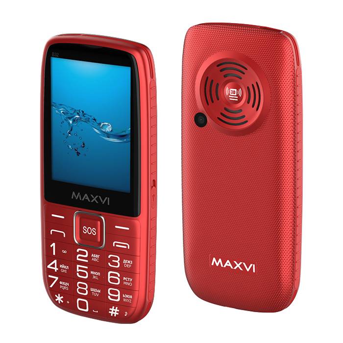 картинка Телефон мобильный Maxvi B32 Red 3.2'' от магазина КомпьютерЦентр