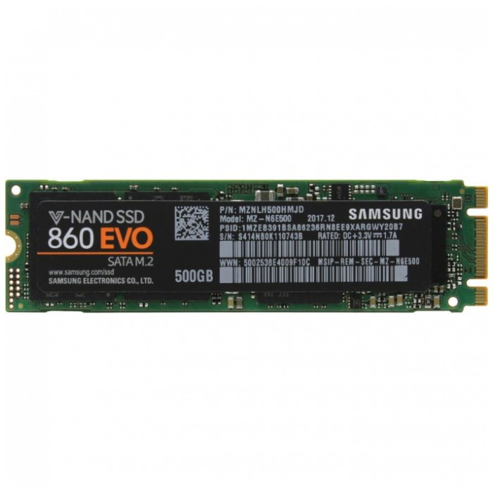 картинка SSD накопитель Samsung 500Gb 860 EVO M.2 2280 SATAIII (MZ-N6E500BW) от магазина КомпьютерЦентр
