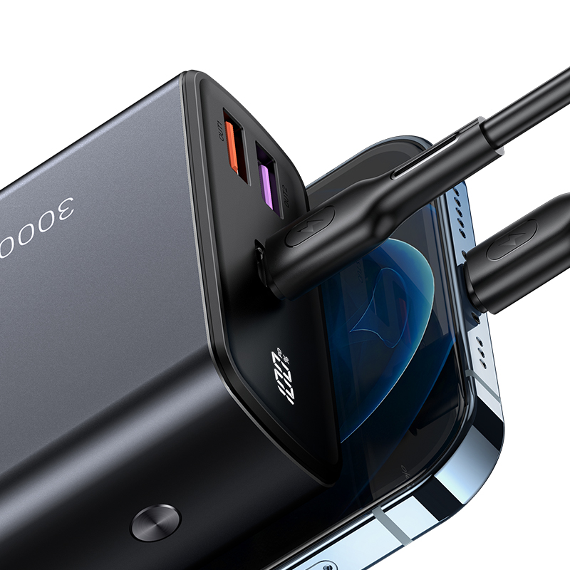 картинка Внешний аккумулятор USAMS 30000 мАч 65W быстрая зарядка QC3.0+PD (US-CD165) от магазина КомпьютерЦентр