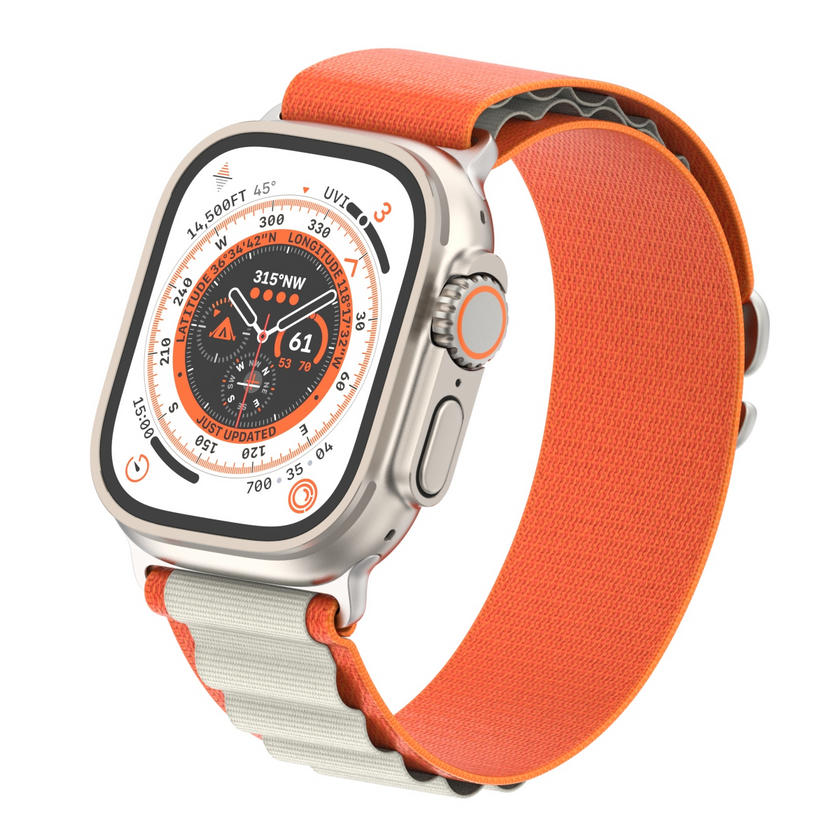 картинка Ремешок Alpine Loop для Apple Watch 42/ 44/ 45/ 49mm Orange-White от магазина КомпьютерЦентр