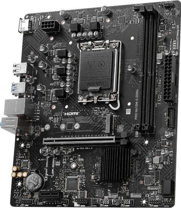 картинка Материнская плата MSI PRO H610M-S DDR4 Soc-1700 Intel H610 2xDDR4 Micro-ATX от магазина КомпьютерЦентр