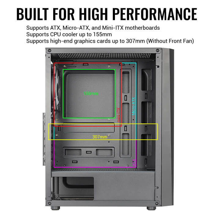 картинка Корпус Aerocool Delta (без БП) ATX Black (DELTA-G-BK-V1) от магазина КомпьютерЦентр