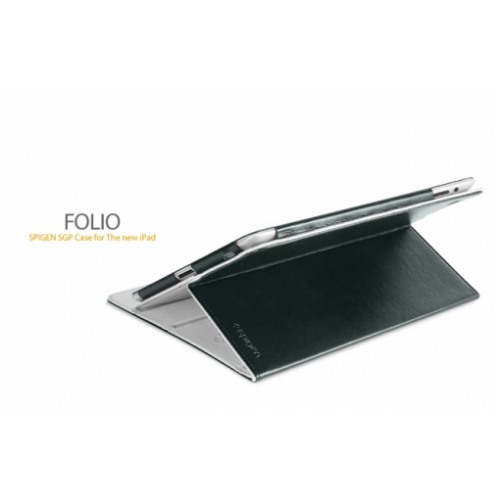 картинка Чехол SGP Leather Case Folio Series Black for New iPad/ iPad 2 (SGP08846) от магазина КомпьютерЦентр