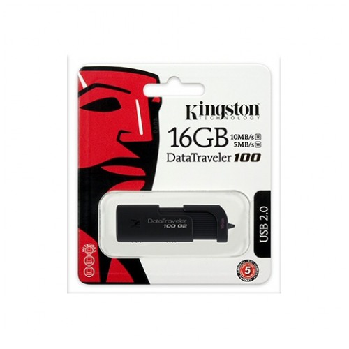 картинка Флешка USB Kingston DataTraveler100 G2 16Gb Black (DT100G2/16GB) от магазина КомпьютерЦентр