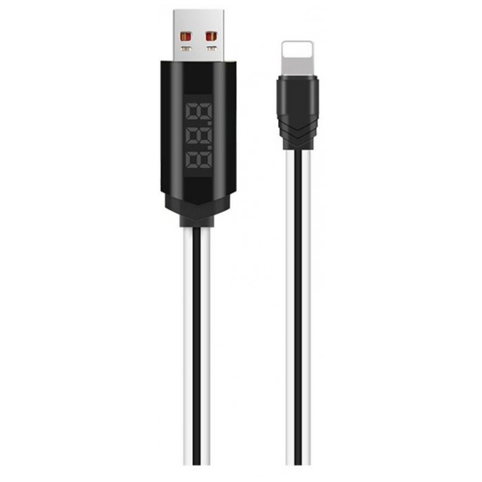 картинка Дата-кабель HOCO Data Cable Lightning 100cm U29 LED Displayed timing White (U29 Lightning White) от магазина КомпьютерЦентр