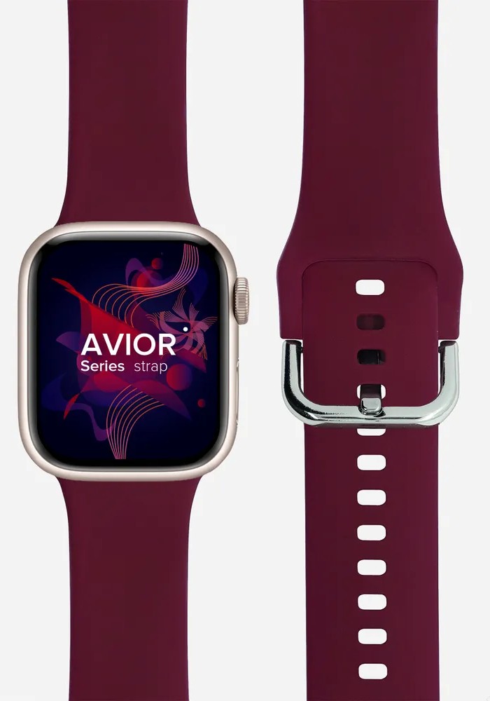 картинка Силиконовый ремешок для Apple Watch 42/ 44/ 45 mm LYAMBDA AVIOR DSJ-17-44-WR, бордовый от магазина КомпьютерЦентр