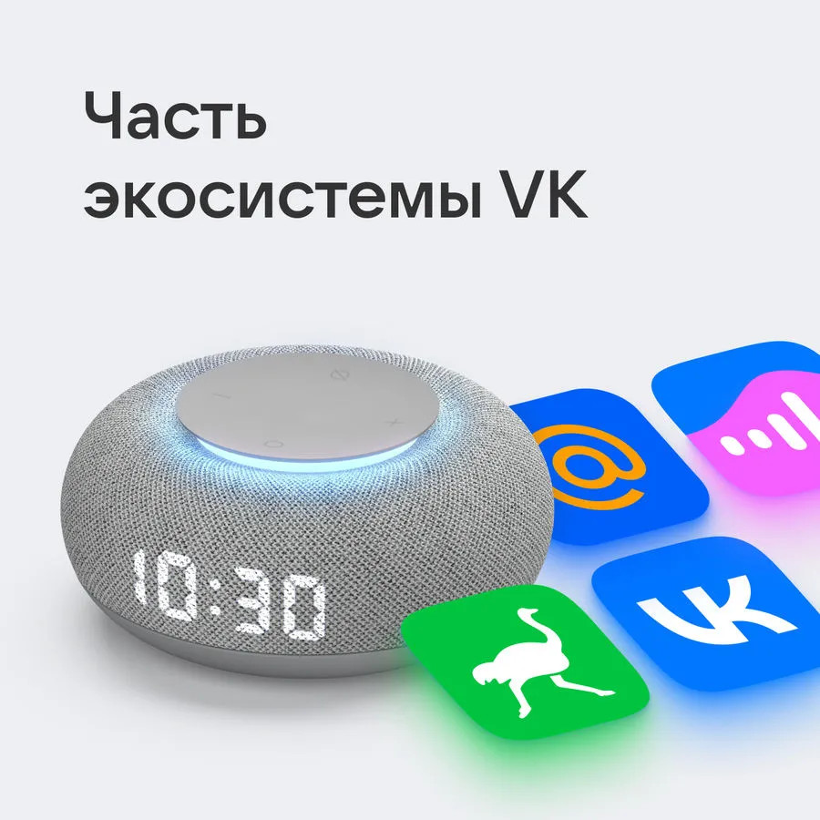 картинка Умная колонка VK Капсула Мини, Маруся, светло-серый (MRC02GY) от магазина КомпьютерЦентр