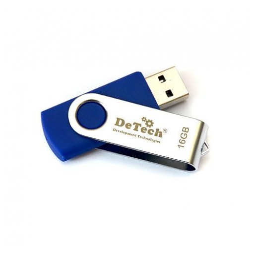 картинка Флешка USB DeTech 16Gb Swivel Blue от магазина КомпьютерЦентр