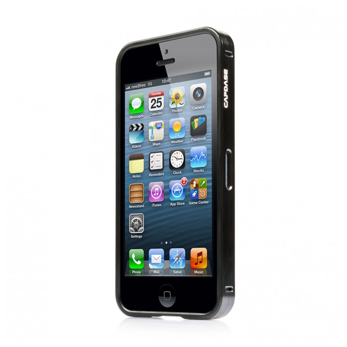 картинка Чехол Capdase Alumor Bumper Case DuoFrame Black/ Black for iPhone 5 (MBIH5-0011) от магазина КомпьютерЦентр