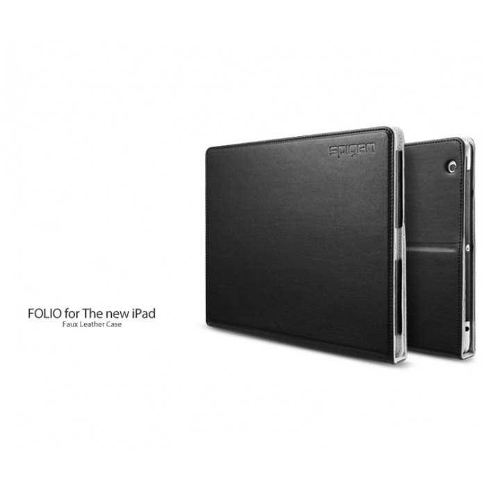 картинка Чехол SGP Leather Case Folio S Plus Series Black for New iPad/iPad 2 (SGP09134) от магазина КомпьютерЦентр