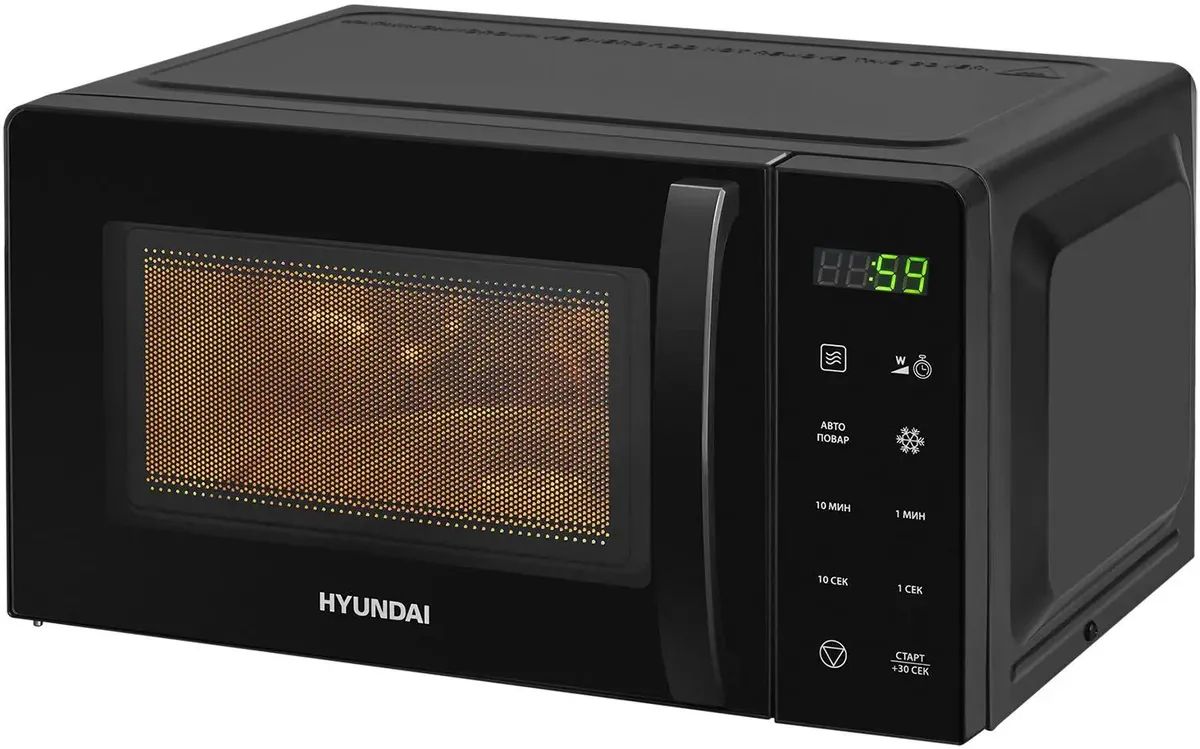картинка Микроволновая печь Hyundai HYM-D3030 20 л, 700 Вт, переключатели - кнопки, дисплей, черный от магазина КомпьютерЦентр