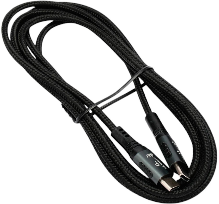 картинка Кабель Type-C/ Type-C USB2.0 Cablexpert, 5А, 240Вт, PD3.1/ QC4.0, медь, алюминиевые коннекторы, оплетка, 2м, черный (ССP-USB2.0-240W-2M) от магазина КомпьютерЦентр
