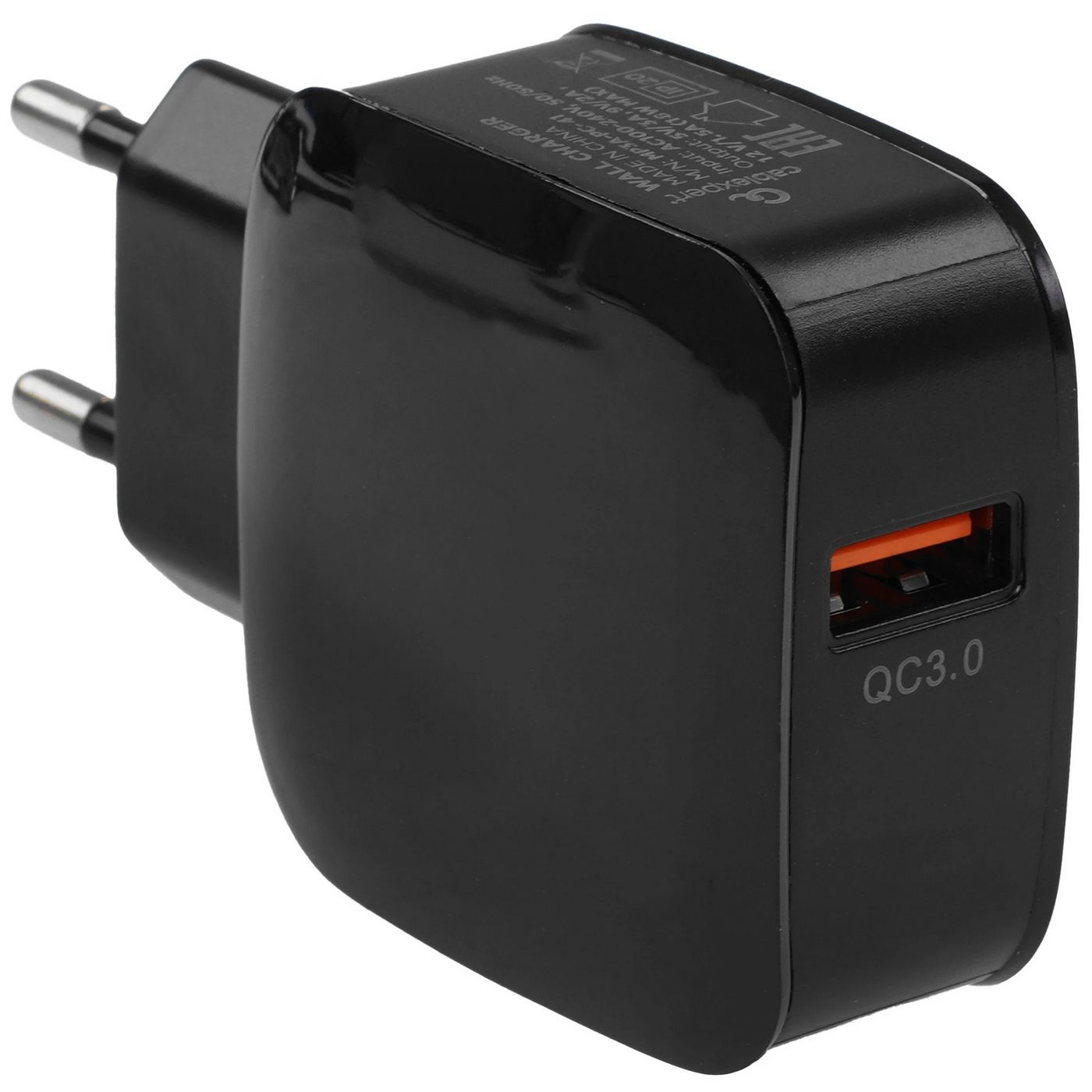 картинка Зарядное устройство Cablexpert 18Вт, 3А, быстрая зарядка QC3.0, 1 порт USB, черный, пакет (MP3A-PC-41) от магазина КомпьютерЦентр