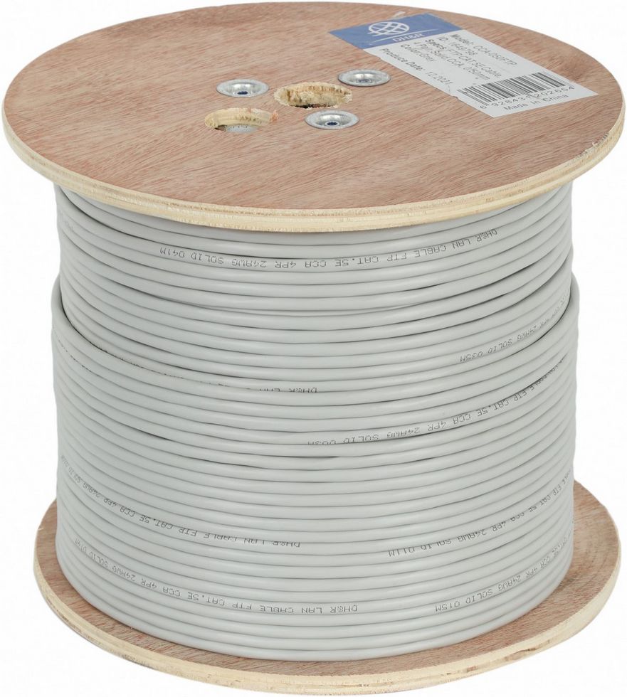 картинка Кабель FTP Ningbo 4 Paris Cat5E 305m 0.5mm solid CCA molded Gray CCA-050 Катушка (1649798) от магазина КомпьютерЦентр