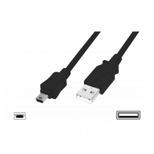 картинка Кабель Digitus USB 2.0 (AM/ miniB 5pin) 5.0м Black (AK-300108-050-S) от магазина КомпьютерЦентр