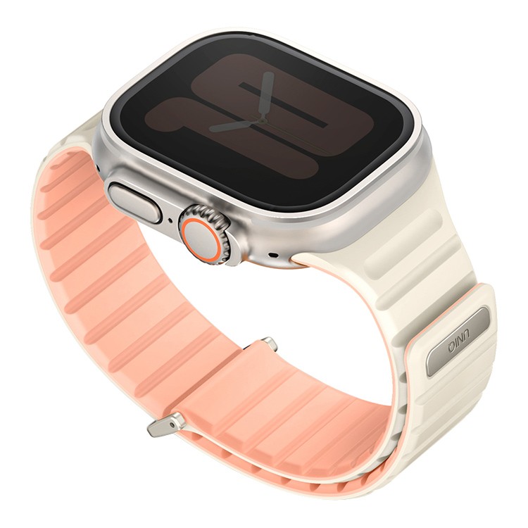 картинка Ремень силиконовый Uniq REVIX EVO для Apple Watch 49/ 45/ 44/ 42MM, цвет розовый/ слоновая кость (CREPE PINK/ IVORY) 49MM-REVECPNKIVY от магазина КомпьютерЦентр