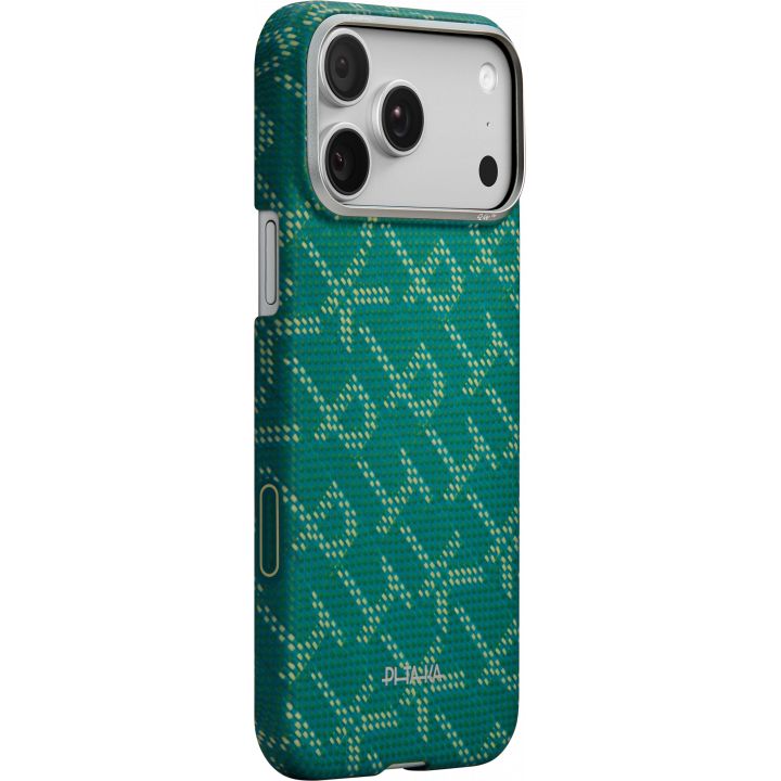 картинка Чехол Pitaka Ultra-Slim Case для iPhone 17 Pro Max 6.9'', Monogram-Gold/ Green от магазина КомпьютерЦентр