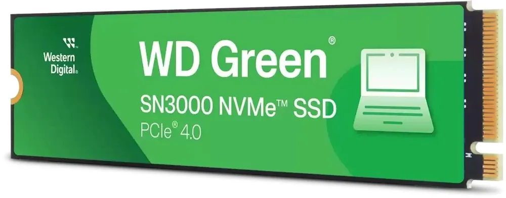 картинка SSD накопитель 500Gb WesternDigital Green SN3000 M.2 2280 PCI-E 4.0 x4 NVMe R/ W 5000/ 4100 (WDS500G4G0E) от магазина КомпьютерЦентр