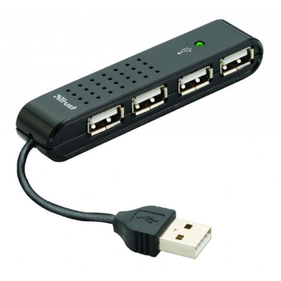 картинка HUB USB Trust Vecco Mini 4-port Black (14591) от магазина КомпьютерЦентр
