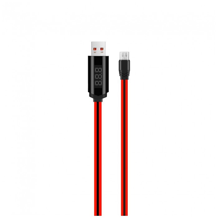 картинка Дата-кабель HOCO Data Cable MicroUSB Displayed timing Red (U29 MicroUSB Red) от магазина КомпьютерЦентр