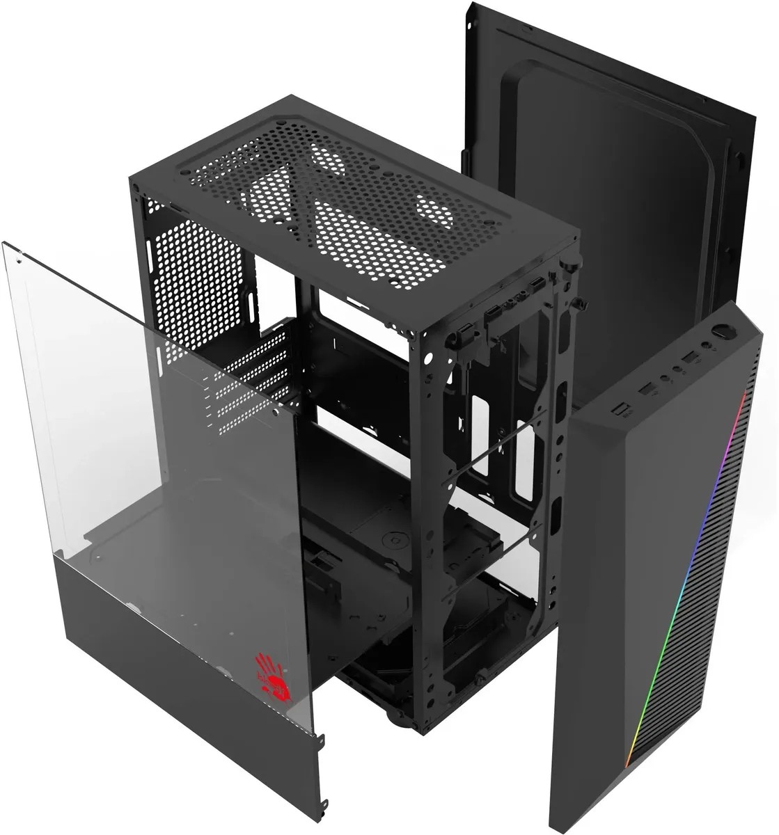 картинка Корпус Bloody BD-CC102F черный без БП mATX (BD-CC102F-BK) от магазина КомпьютерЦентр