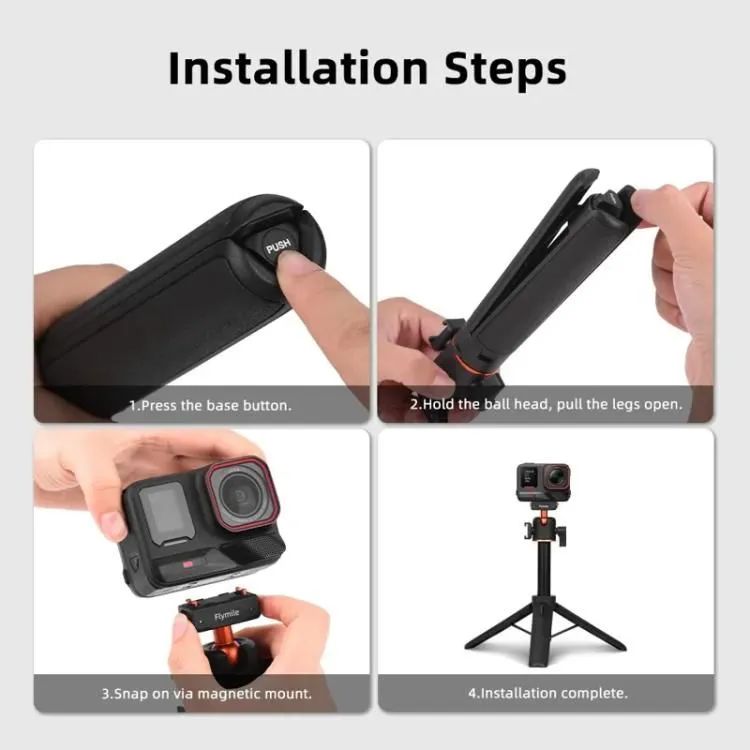 картинка Flymile 20-54 см. Магнитный штатив быстро высвобождение для Insta360 Ace Pro 2/ X5/ x4/ x3/ x2/ Ace Pro/ Ace от магазина КомпьютерЦентр