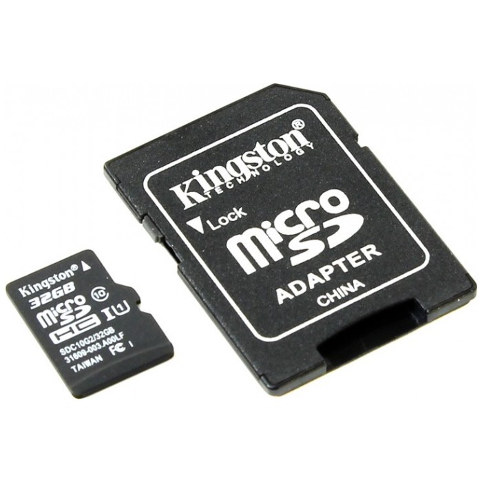 картинка Карта памяти Kingston 32Gb microSDXC class 10 + SD Adapter (SDC10G2/32GB) от магазина КомпьютерЦентр