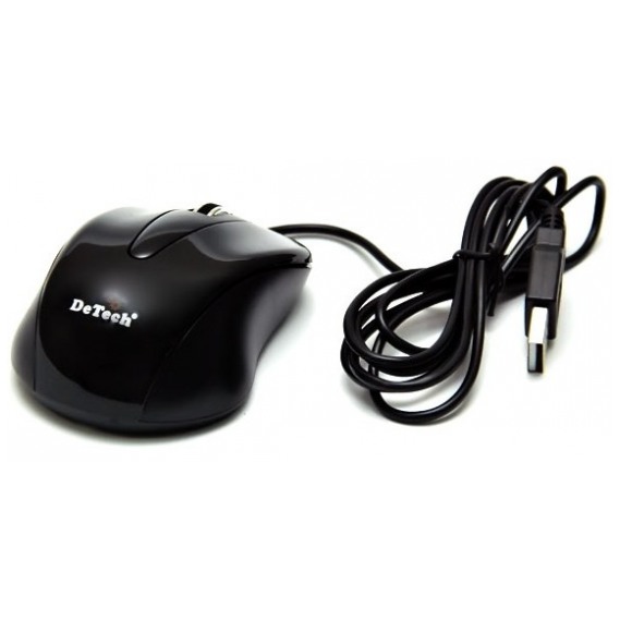 картинка Мышка DeTech DE-3052 Shiny Black от магазина КомпьютерЦентр