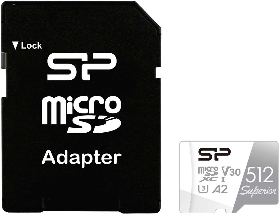 картинка Карта памяти 512Gb microSDXC Silicon Power Superior + adapter (SP512GBSTXDA2V20SP) от магазина КомпьютерЦентр