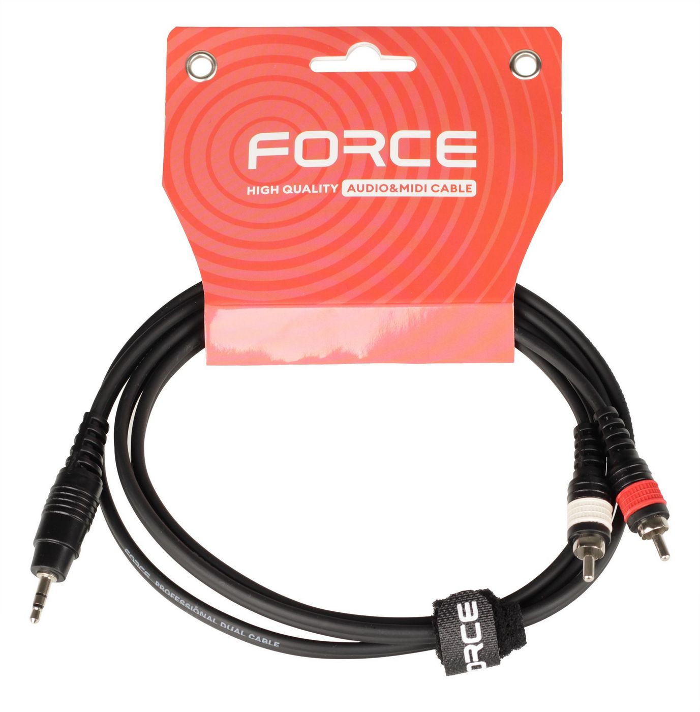 картинка Кабель аудио FORCE FLC-10/ 1.5 1/ 8'' TRS mini Jack - 2xRCA, высококачественный стерео, используется для подключения смартфонов к микшерам и аудио интерфейсам, длина 1,5 м от магазина КомпьютерЦентр