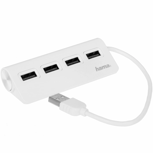 картинка HUB 4-port Hama USB 2.0 H-200120 White (00200120) от магазина КомпьютерЦентр