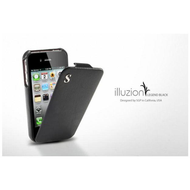картинка Чехол SGP Leather Case Illuzion Legend Black for iPhone 4 (SGP06827) от магазина КомпьютерЦентр