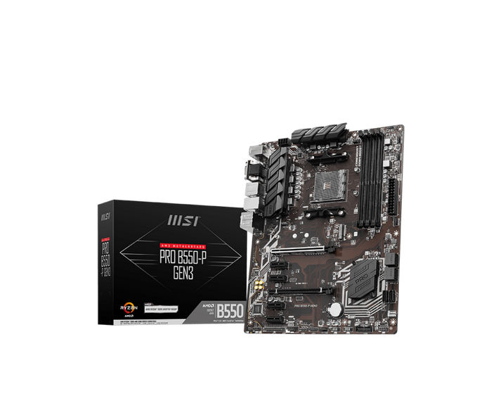 картинка Материнская плата MSI PRO B550-P GEN3 AM4 AMD B550 4xDDR4 ATX от магазина КомпьютерЦентр