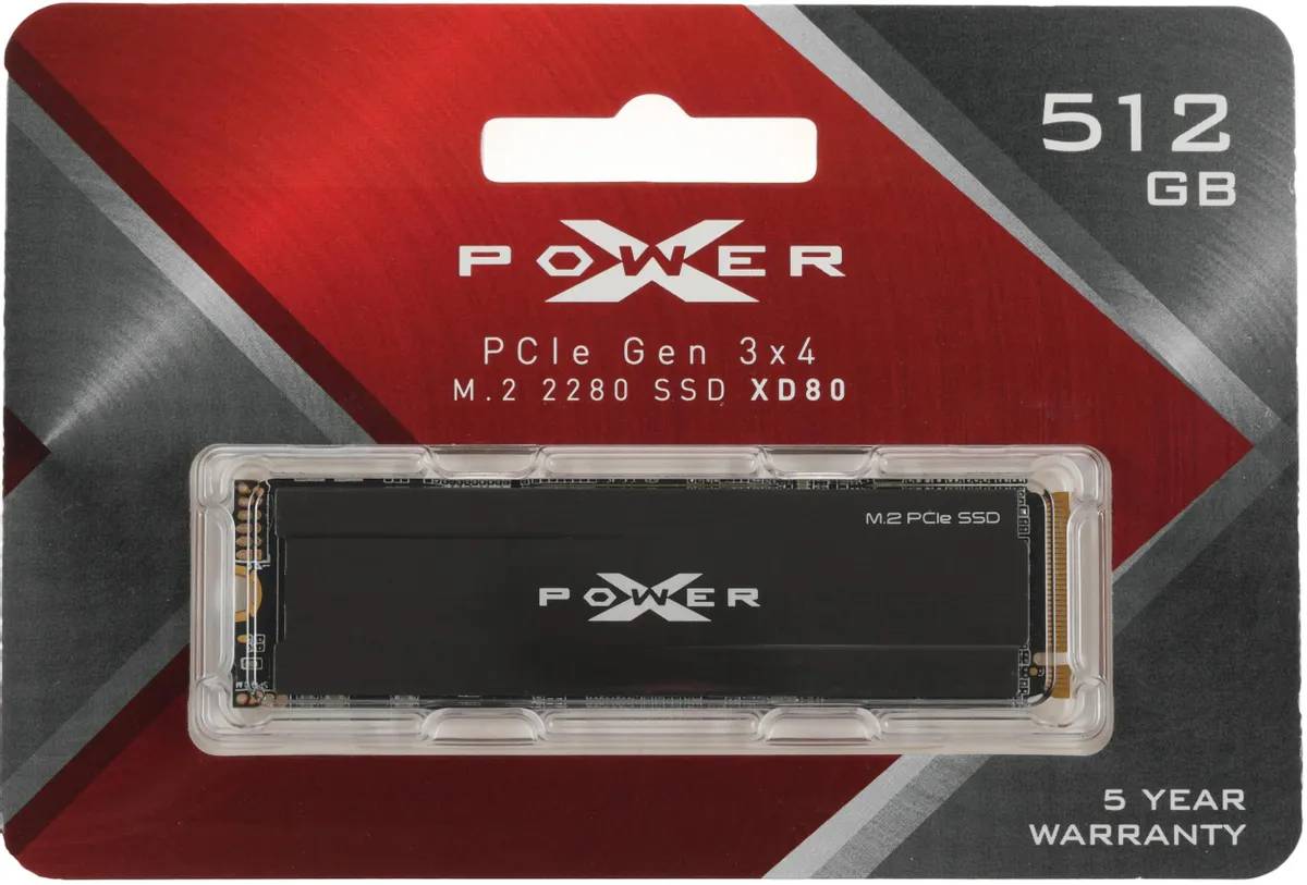 картинка SSD накопитель 512GB SiliconPower XD80 PCIe Gen3x4 M.2 2280 (SP512GBP34XD8005) TLC 3D NAND от магазина КомпьютерЦентр