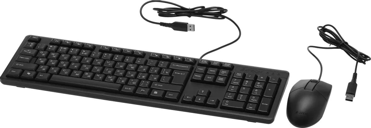 картинка Комплект A4tech KR-3330 Black, USB (клавиатура+мышка) от магазина КомпьютерЦентр
