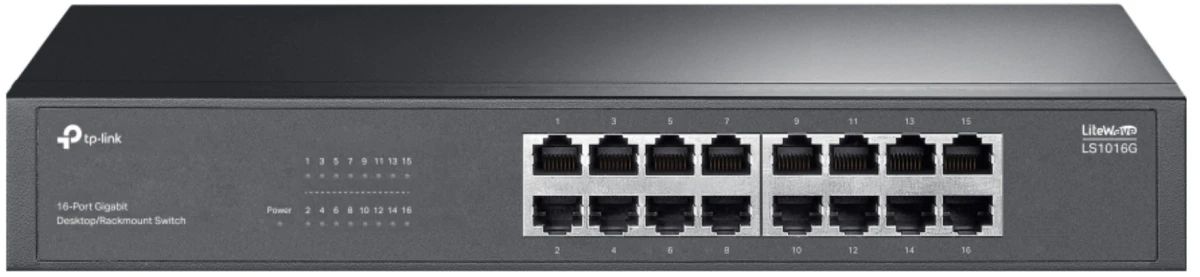 картинка Switch 16-port TP-Link LS1016G, Gigabit Desktop/ Rackmount Switch от магазина КомпьютерЦентр