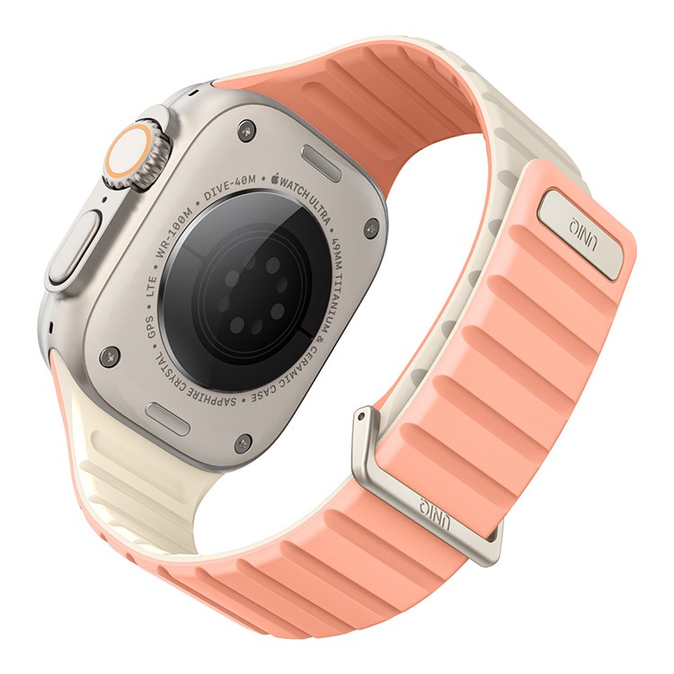 картинка Ремень силиконовый Uniq REVIX EVO для Apple Watch 49/ 45/ 44/ 42MM, цвет розовый/ слоновая кость (CREPE PINK/ IVORY) 49MM-REVECPNKIVY от магазина КомпьютерЦентр