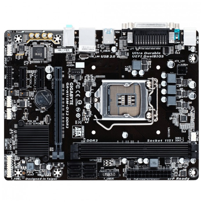 картинка Материнская плата Gigabyte GA-H110M-DS2 DDR3 (GA-H110M-DS2 DDR3) от магазина КомпьютерЦентр