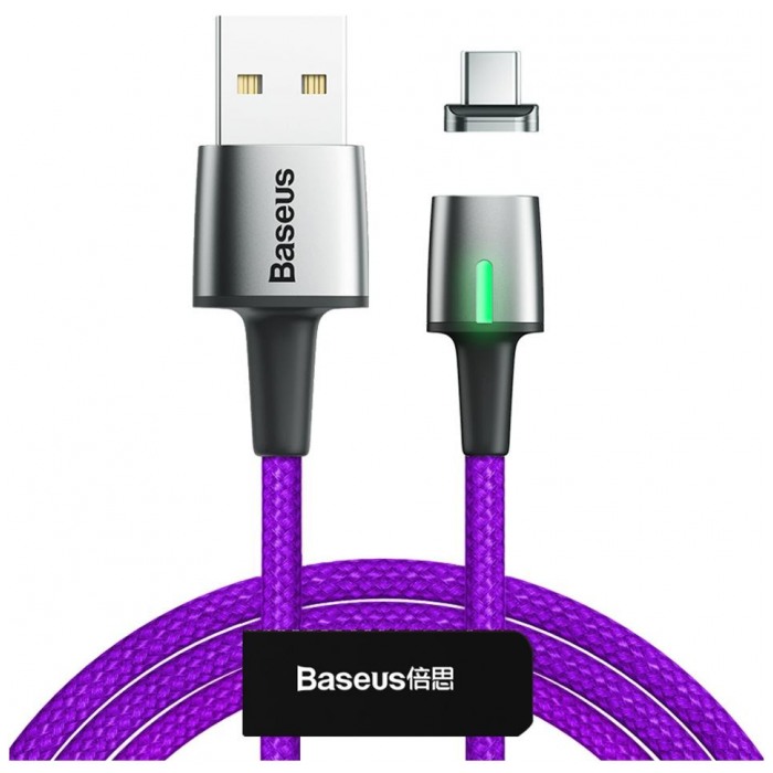 картинка Кабель Baseus Zinc Magnetic Type-C 3a 1m Purple (CATXC-A05) от магазина КомпьютерЦентр