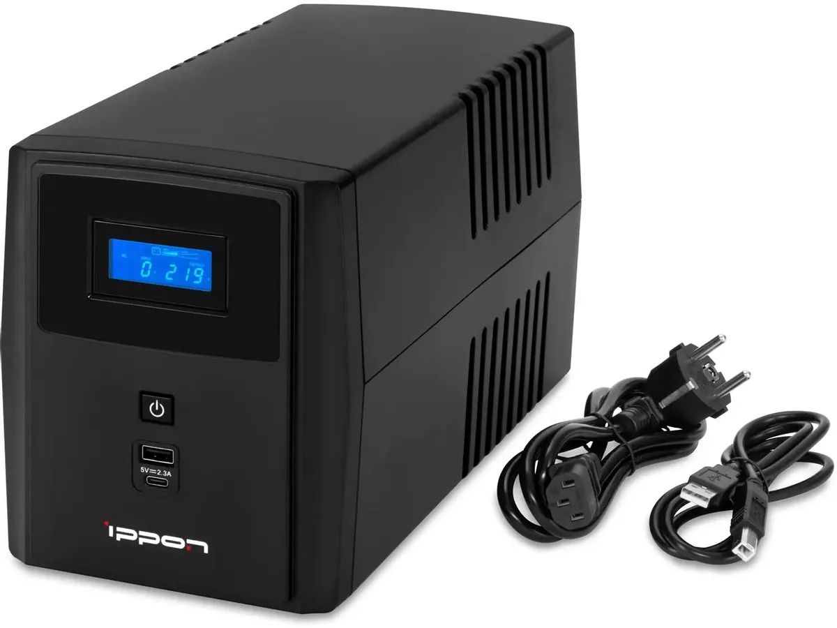 картинка ИБП Ippon Smart Power Pro II 1600 960Вт 1600BA Black (1005588) от магазина КомпьютерЦентр