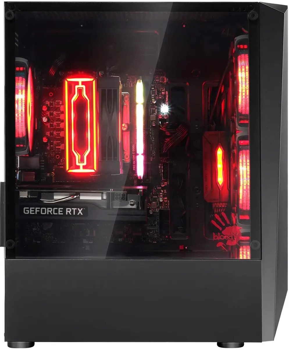 картинка Корпус Bloody BD-CC102F черный без БП mATX (BD-CC102F-BK) от магазина КомпьютерЦентр