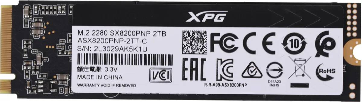 картинка SSD накопитель 2Tb A-Data XPG SX8200 Pro M.2 2280 PCI-E (ASX8200PNP-2TT-C) от магазина КомпьютерЦентр