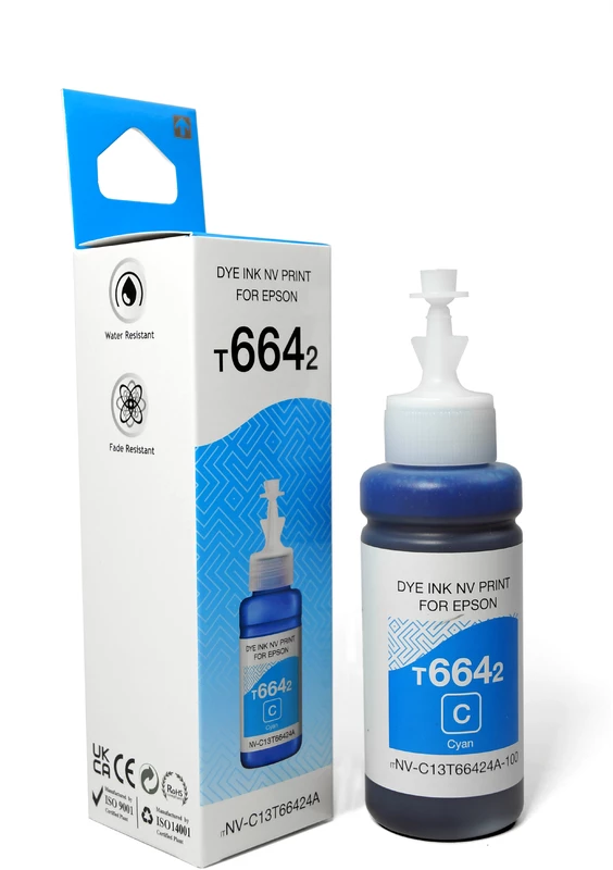 картинка Чернила NVPrint T6642 (NV-C13T66424A) для аппаратов Epson L100, L110, L120, L130, L132, L210, L222 (70 мл) Cyan совместимые от магазина КомпьютерЦентр