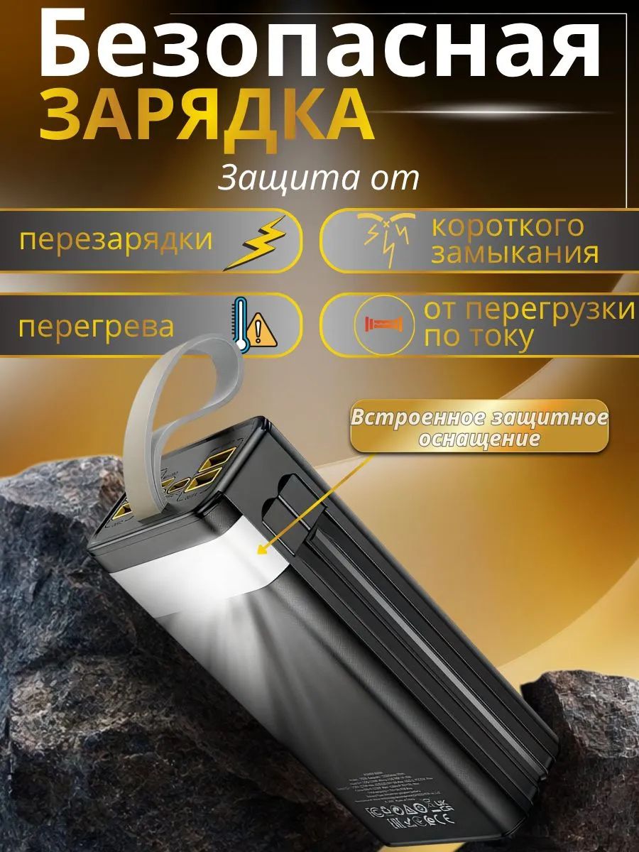 картинка Внешний аккумулятор Hoco DB81 Edge PD65W fully compatible power bank (30000mAh) black от магазина КомпьютерЦентр
