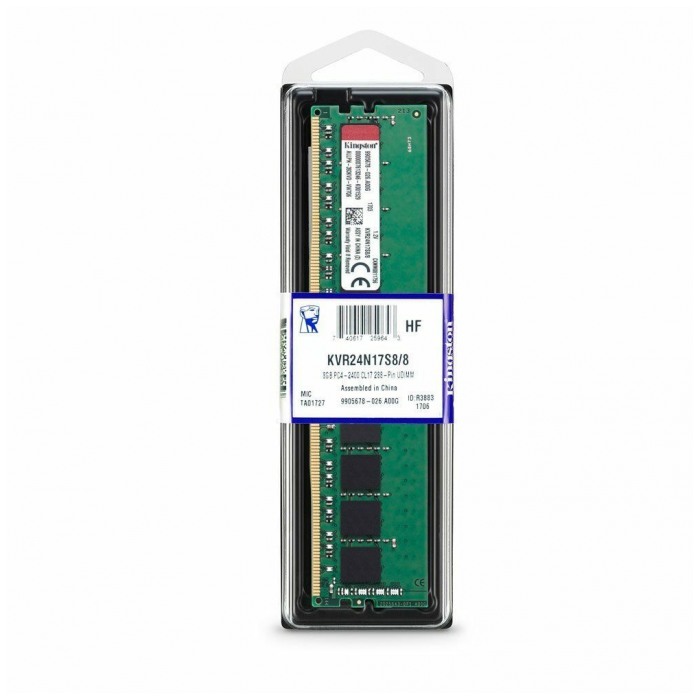 картинка Оперативная память Kingston DIMM DDR4 8Gb 2400MHz PC4-19200 CL17 (KVR24N17S8/8) от магазина КомпьютерЦентр