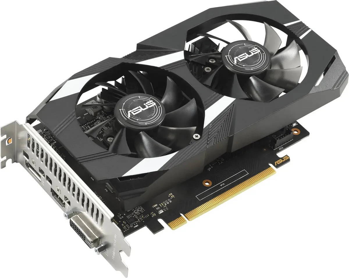 картинка Видеокарта 4Gb DDR6 GeForce GTX1650 Dual Asus (DUAL-GTX1650-O4GD6-P-V2) от магазина КомпьютерЦентр
