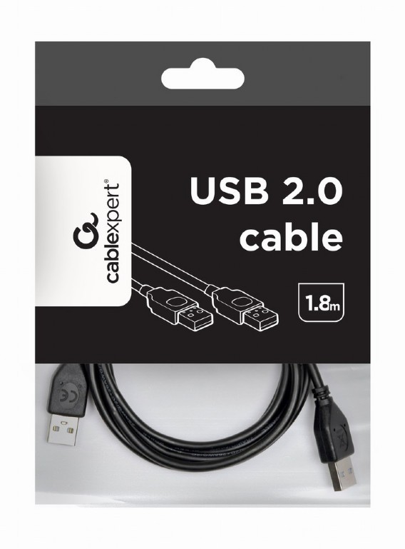 картинка Кабель USB 2.0 Pro Cablexpert CCP-USB2-AMAM-6, AM/ AM, 1.8м, экран, черный, пакет от магазина КомпьютерЦентр
